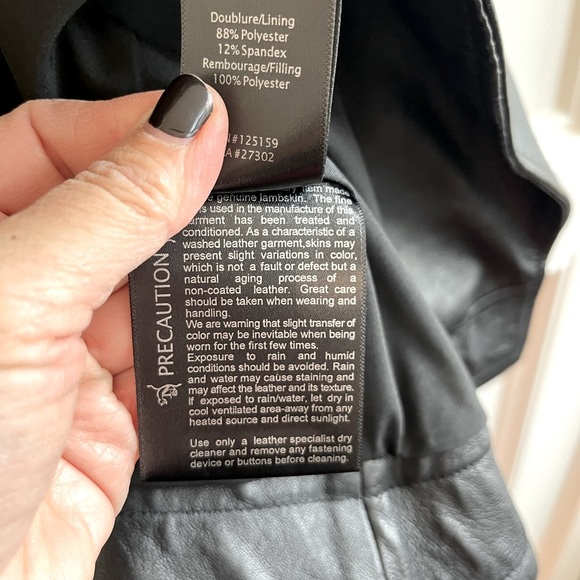 Mackage for Aritzia Kenya Lambskin Leather Moto Jacket Black Size Small - Picture 14 of 15